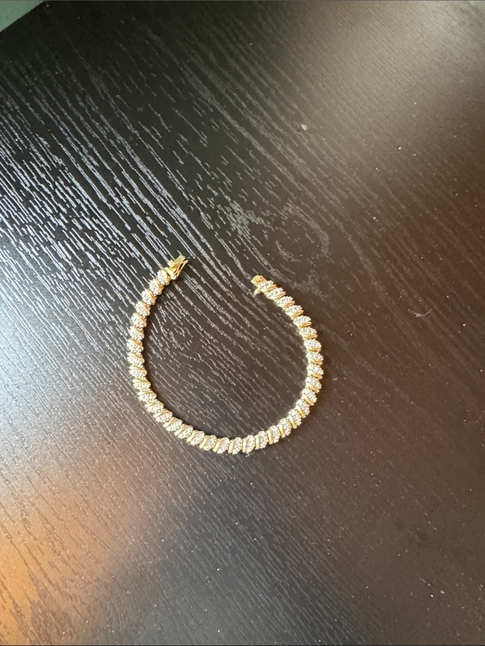 Gold-Tone Crystal Link Bracelet - Elegant Women's Jewelry